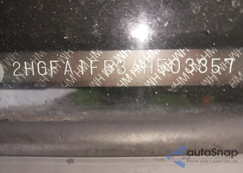 2010 Honda Civic Lx из США, поврежденный, VIN 2HGFA1F53AH503357